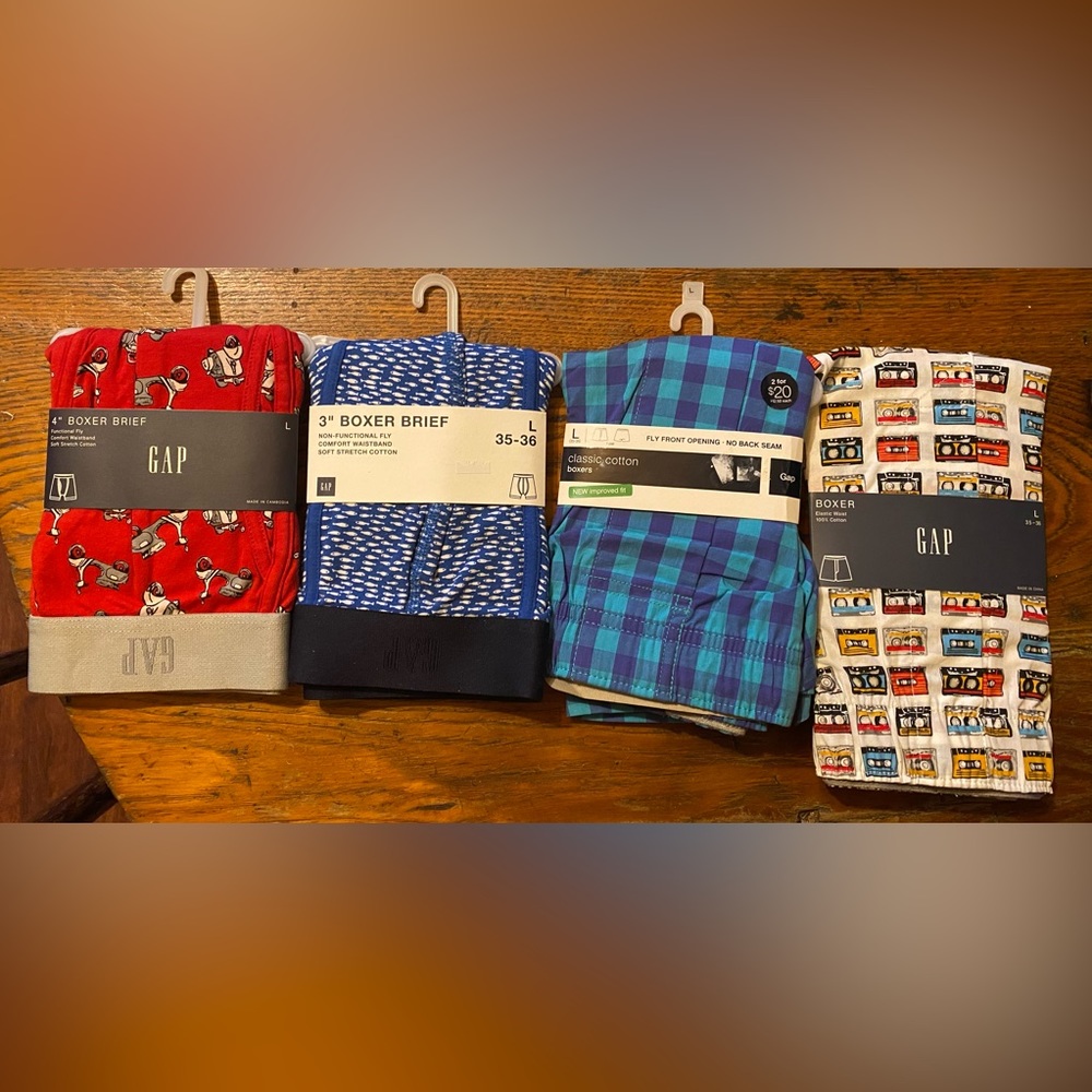 Gap boxers and boxer briefs size L NWT, size 35-36